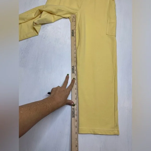 Draper’s & Damon’s Petites Yellow Lounge Set PL PXS Zip Jacket Pants Cotton Blen - Picture 12 of 14